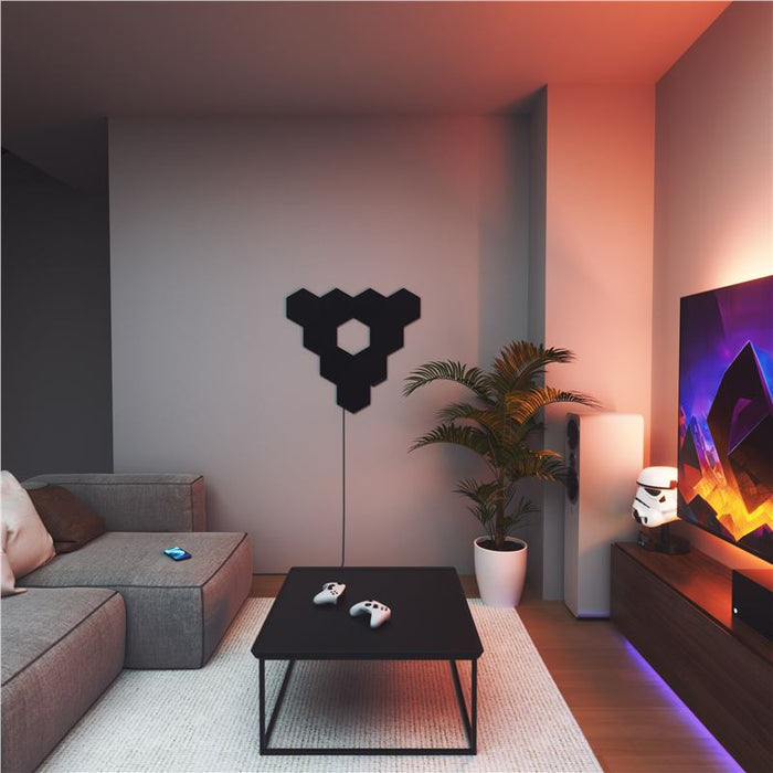 Kit 9 panouri luminoase Nanoleaf Shapes Black Hexagons Starter Kit, ediție limitată