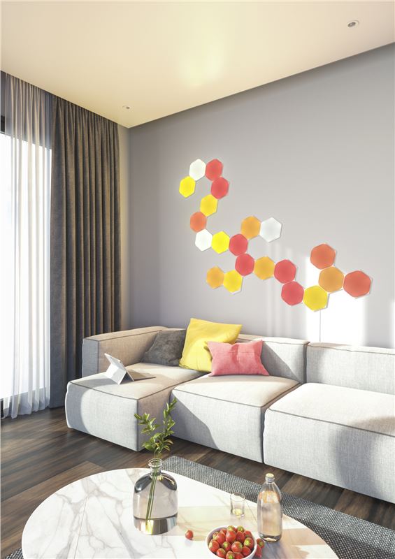 Kit 9 panouri luminoase Nanoleaf Shapes Hexagons Starter Kit, Wi-Fi