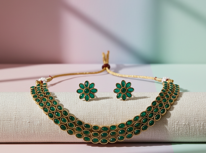 Layered Emerald Kemp Choker