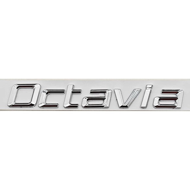 Logo Kraft Compatible With Skoda Octavia Letter Logo Badge Emblem Sticker Logo Chrome Silver 2 CC-10714