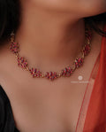 Lotus Ruby Stone Necklace Set