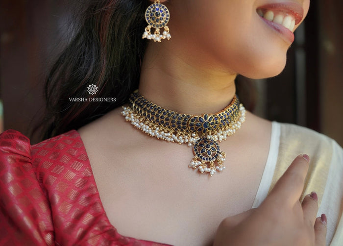 Luxurious Sapphire Stone Kemp Choker