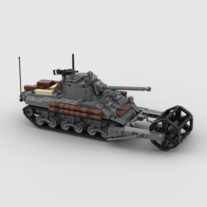 M4 SHERMAN Antimines Medium Tank Building Blocks - LesDiy - building blocks -