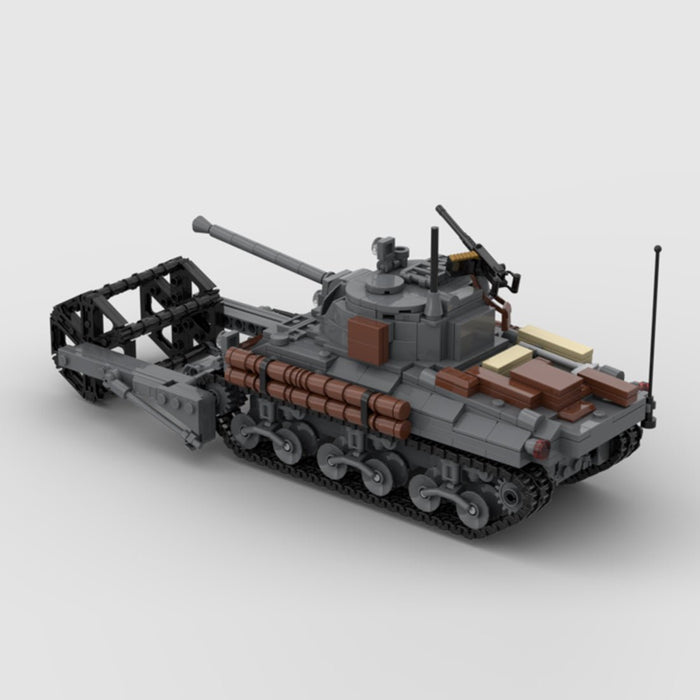 M4 SHERMAN Antimines Medium Tank Building Blocks - LesDiy - building blocks -