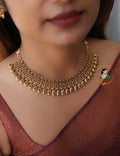 Matte Finish Emerald Stone Necklace