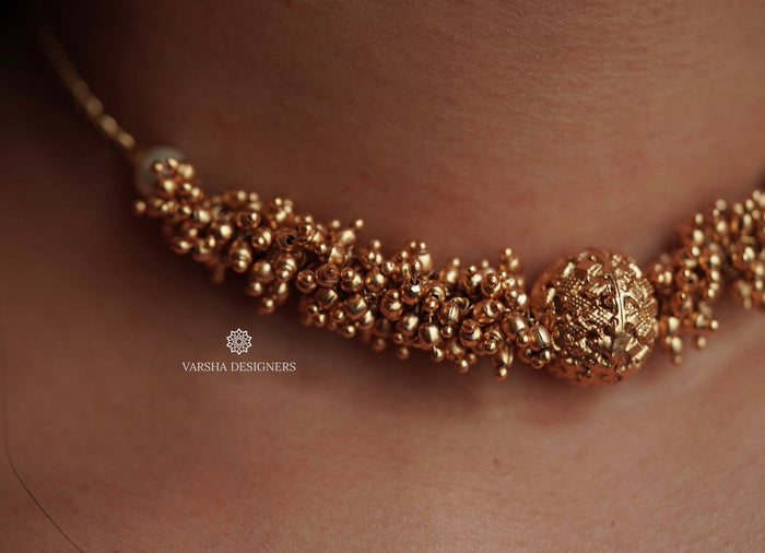 Matte Finish Golden Gungru Choker Set