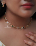 Matte Finish Green and White Necklace Set