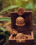 Matte Finish Nakshi Temple Jhumkas