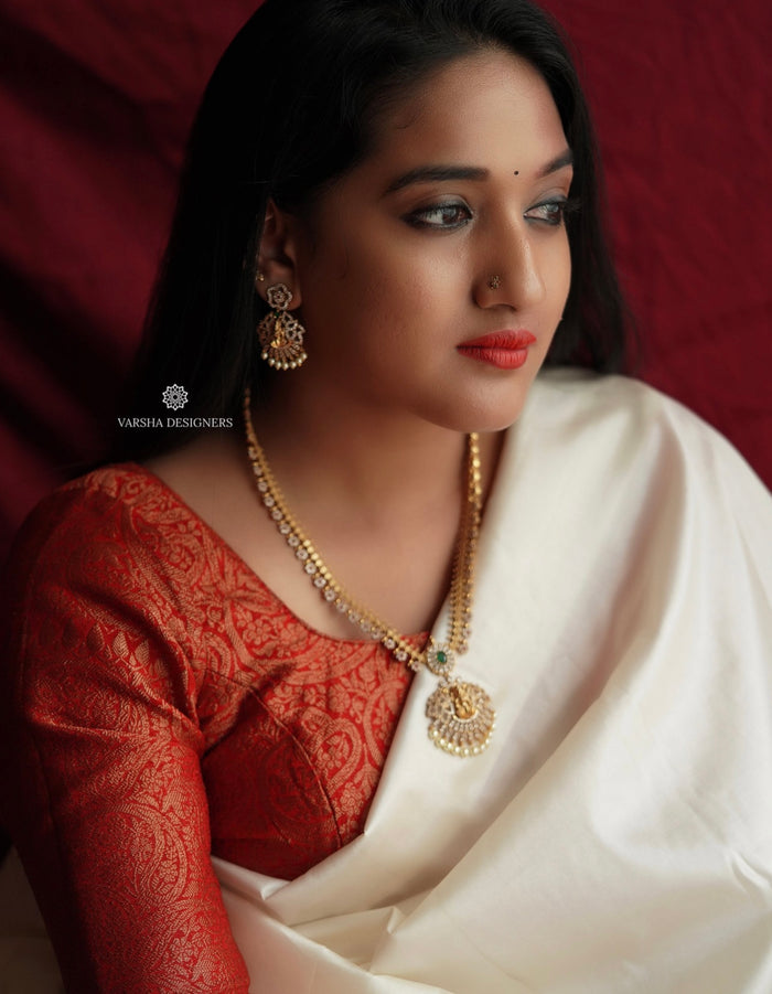 Matte Finish Stone Lakshmi Haram
