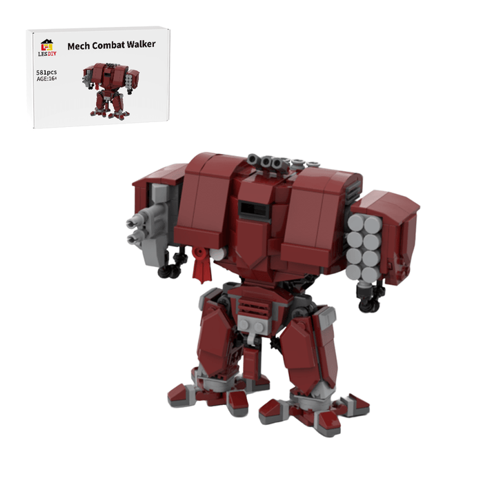 Mech Combat Walker Building Blocks - LesDiy - Red