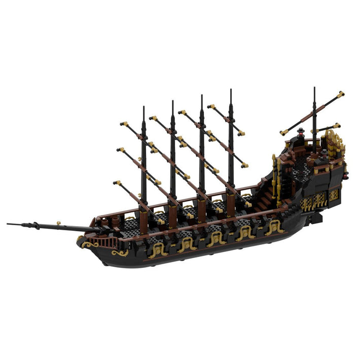 Medieval Golden Pirate Ship Building Blocks - LesDiy -