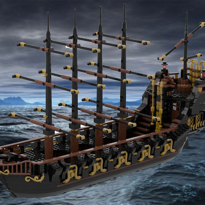 Medieval Golden Pirate Ship Building Blocks - LesDiy -
