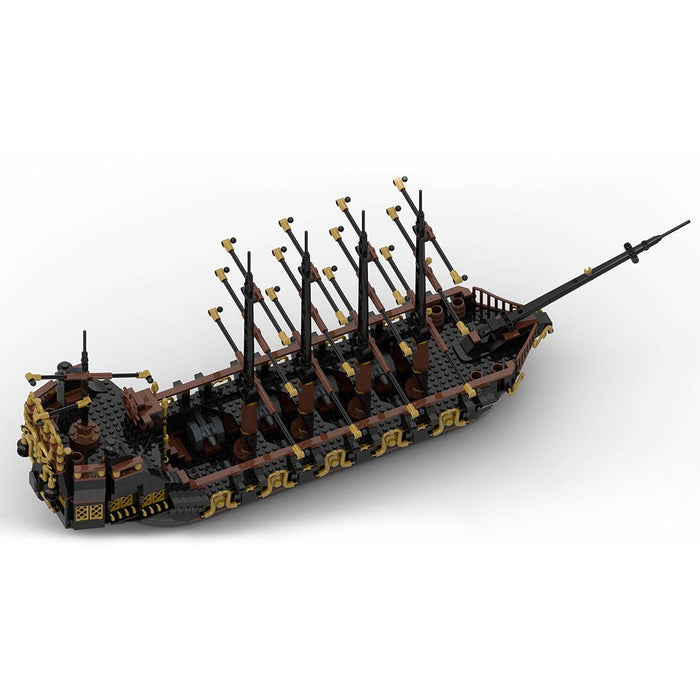 Medieval Golden Pirate Ship Building Blocks - LesDiy -