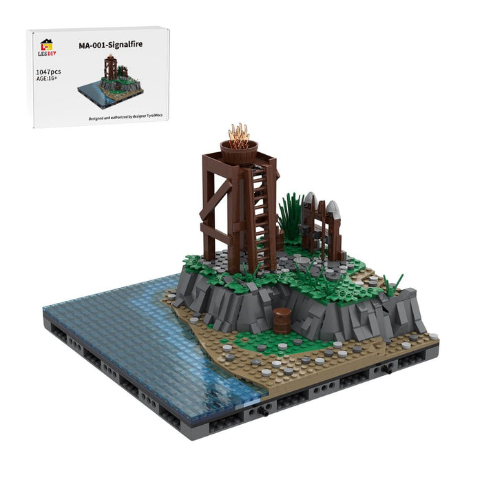 Medieval Watchtower Brick Kit, MA - 001 Signalfire Building Blocks - LesDiy - Building Blocks -