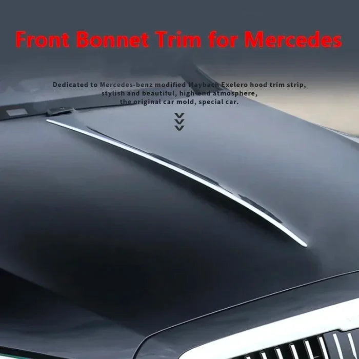 Mercedes Benz E Class W213 HOOD BONNOT SILVER CHROME STRIP TRIM - CAR CRAFT INDIA