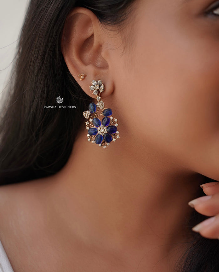Midnight Blue Party Wear Earrings