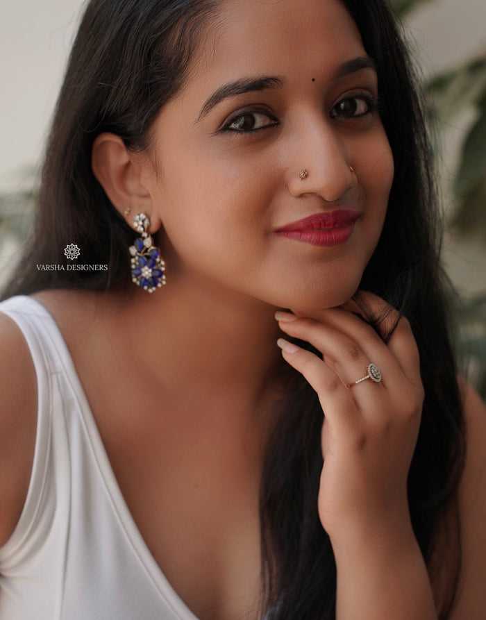 Midnight Blue Party Wear Earrings