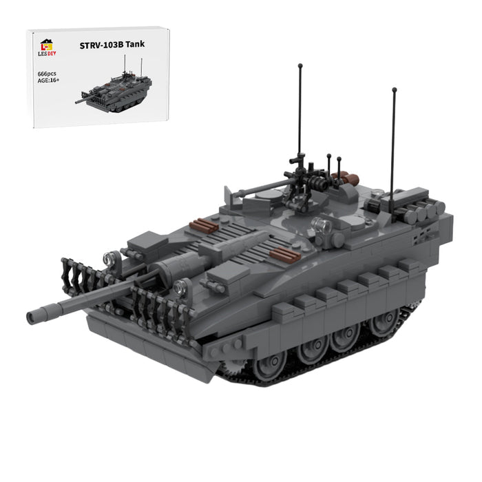 Military tank STRV - 103B Building Bricks - LesDiy -