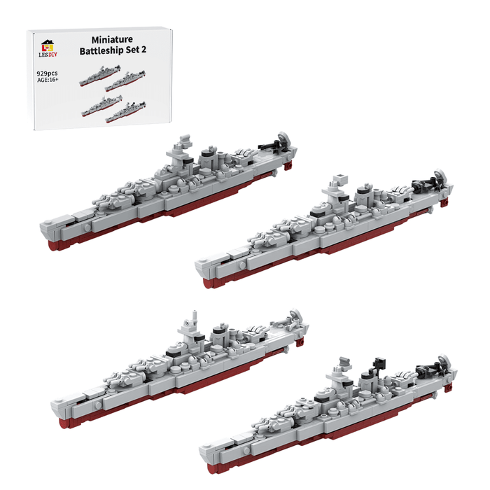 Miniature Armed Naval Vessel Set 2 Building Blocks - LesDiy -