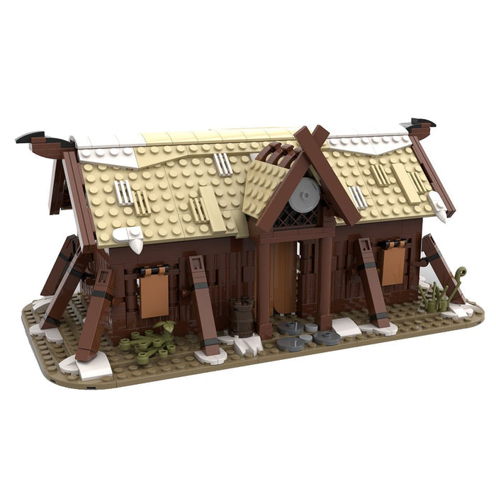 MOC - 102557 Viking Longhouse Medieval Building Blocks - LesDiy -