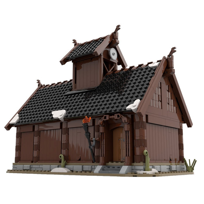 MOC - 104429 The Viking God House Medieval Building Blocks - LesDiy -