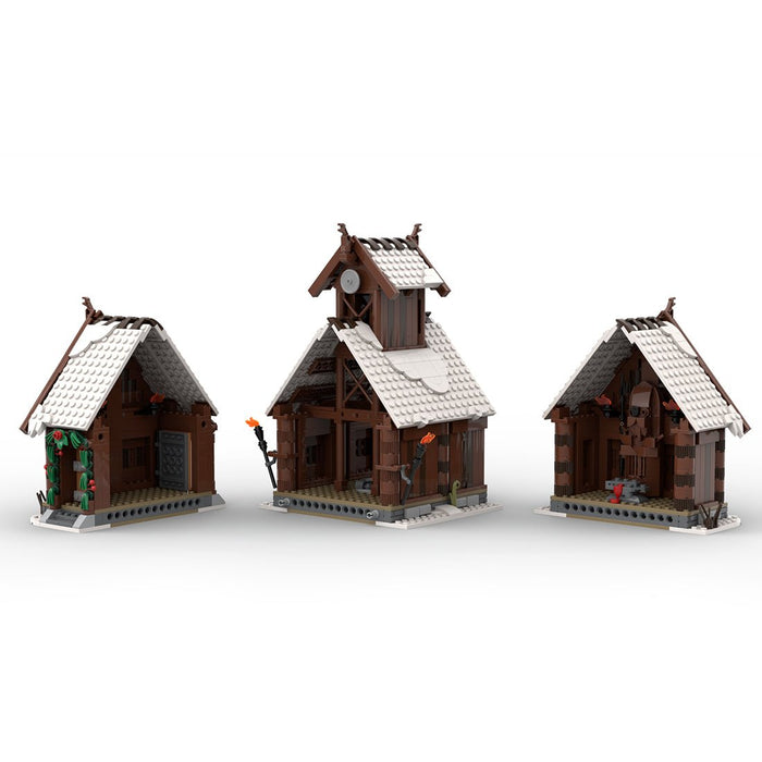 MOC - 104429 Winter Viking God House Building Blocks - LesDiy - Building Blocks -