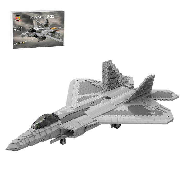 MOC - 105520 1:35 Scale F - 22 Raptor Building Blocks - LesDiy - Building Blocks -