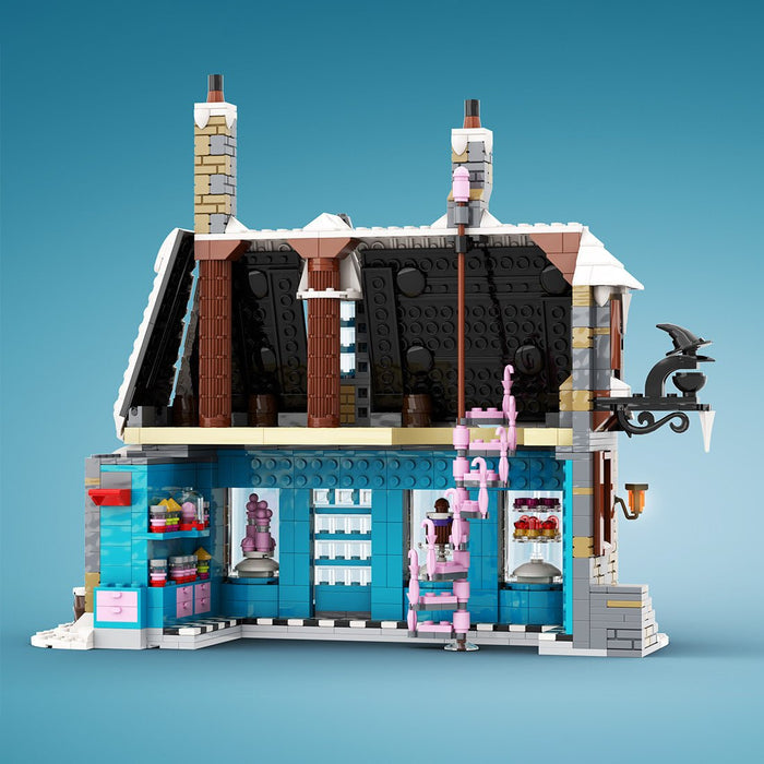 MOC - 114444 Winter Magic Candy House Building Blocks - LesDiy -