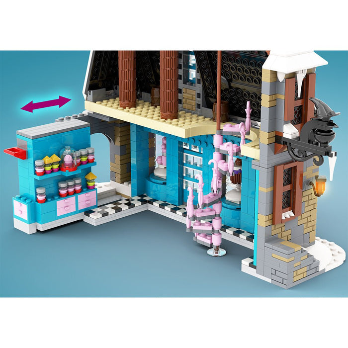 MOC - 114444 Winter Magic Candy House Building Blocks - LesDiy -