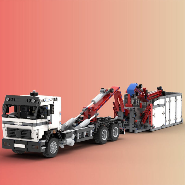 MOC - 120710 NG Hookloader & Crane Container Truck Building Blocks - LesDiy -
