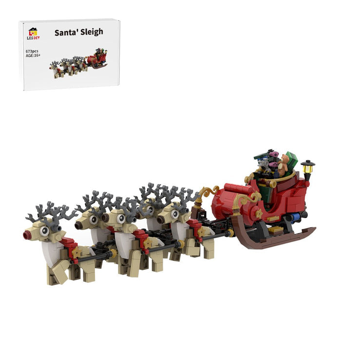 MOC - 123535 Santa' Sleigh Street View Building Blocks - LesDiy -