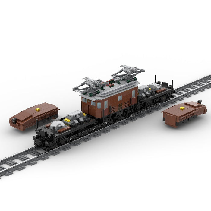 MOC - 125085 Swiss Locomotive Crocodile - Brown Building Blocks - LesDiy - Locomotive -