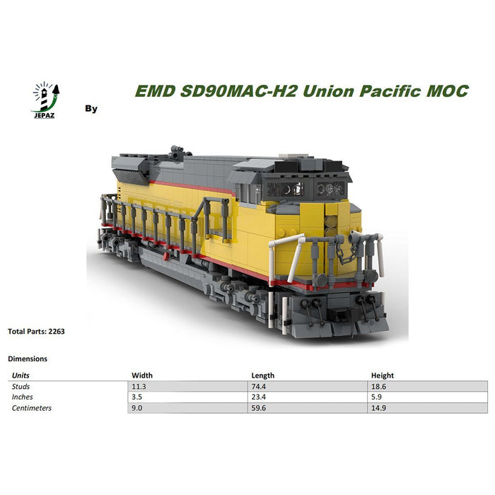 MOC - 125311 EMD SD90MAC - H2 Union Pacific Train Model - LesDiy - Building Blocks -