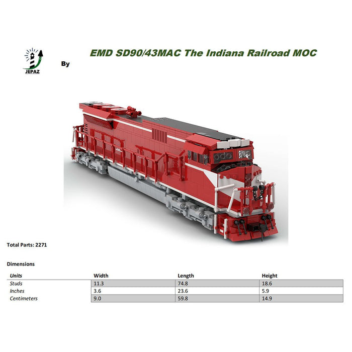 MOC - 126405 EMD SD90/43MAC The Indiana Railroad Train Model - LesDiy - Locomotive -
