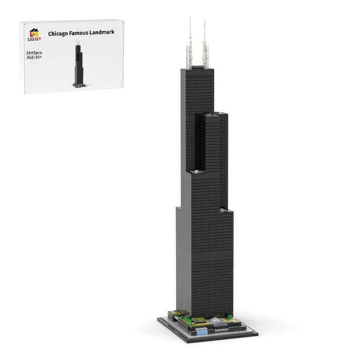 MOC - 127024 Willis Tower (Sears Tower) 1:800 Scale - LesDiy -