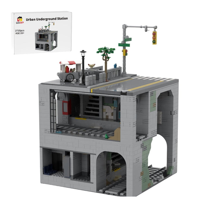 MOC-129272 Modular Urban Transit Station with Balcony Greenery Building Blocks-LesDiy-MOC-