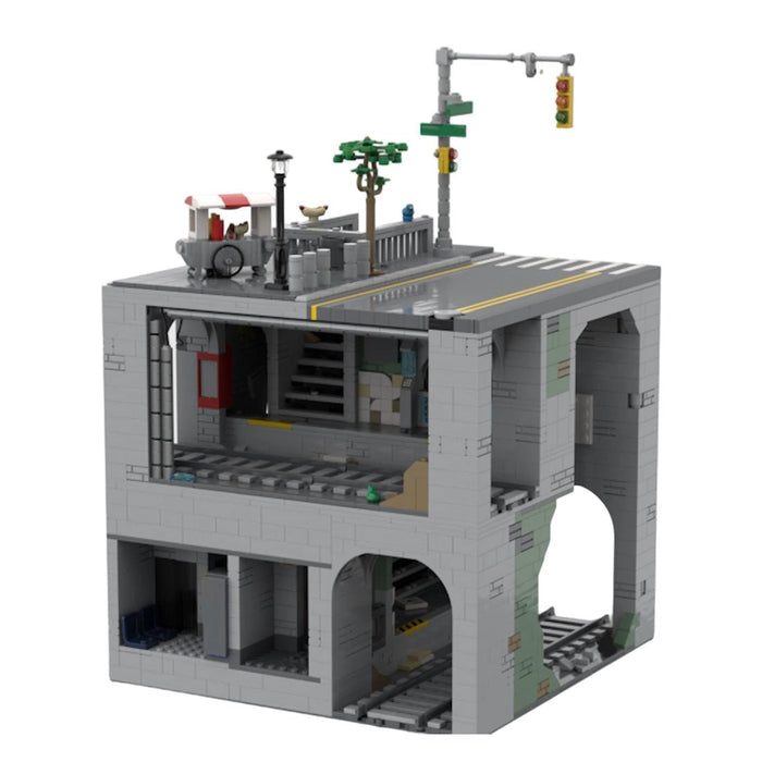 MOC-129272 Modular Urban Transit Station with Balcony Greenery Building Blocks-LesDiy-MOC-