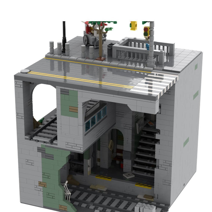 MOC-129272 Modular Urban Transit Station with Balcony Greenery Building Blocks-LesDiy-MOC-