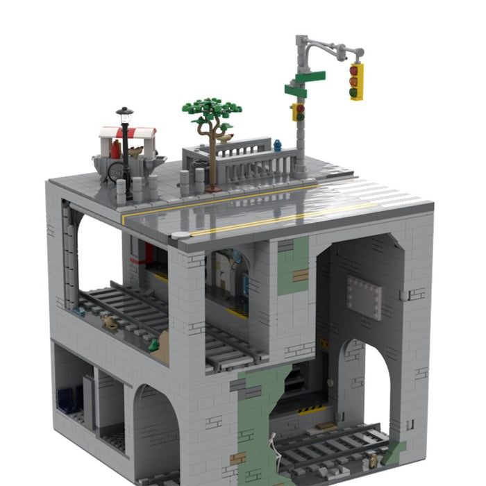 MOC-129272 Modular Urban Transit Station with Balcony Greenery Building Blocks-LesDiy-MOC-