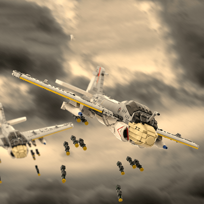 MOC - 130722 1:35 Scale A - 6E Intruder Building Blocks - LesDiy - Building Blocks -