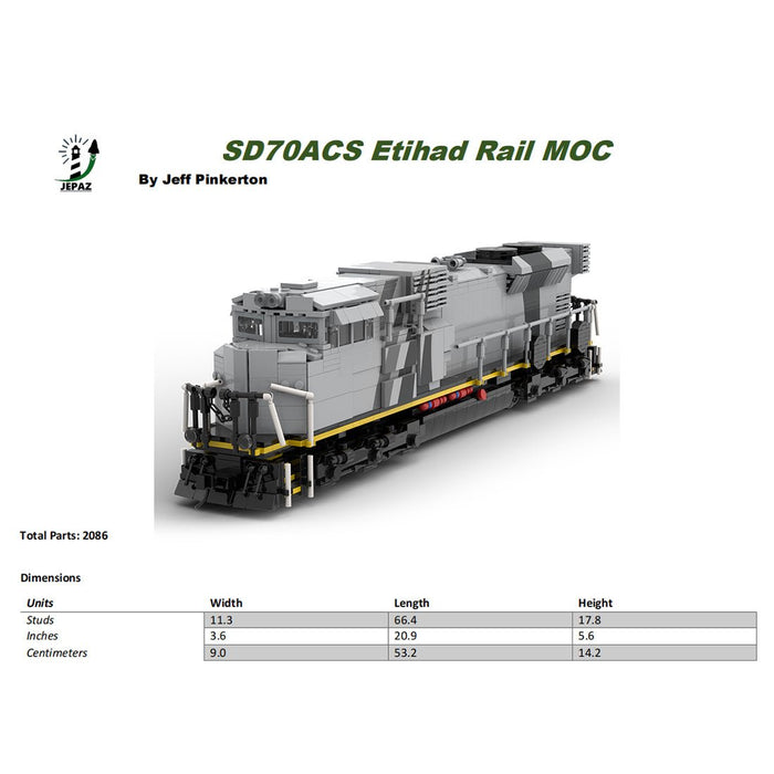 MOC - 142194 SD70ACS Etihad Rail Train Model - LesDiy - Building Blocks -