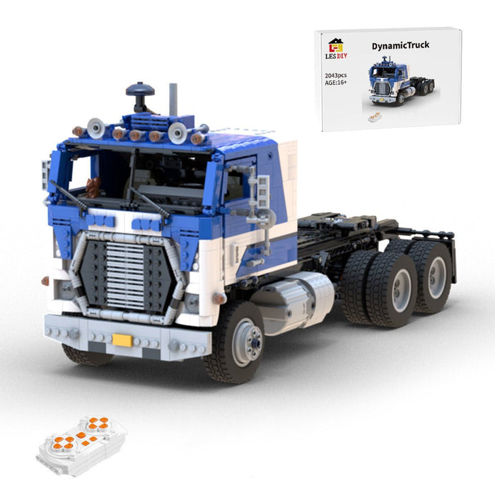 MOC - 144890 RC FORD WT9000 1:17 Cabover Truck "Blue Mule" - LesDiy -