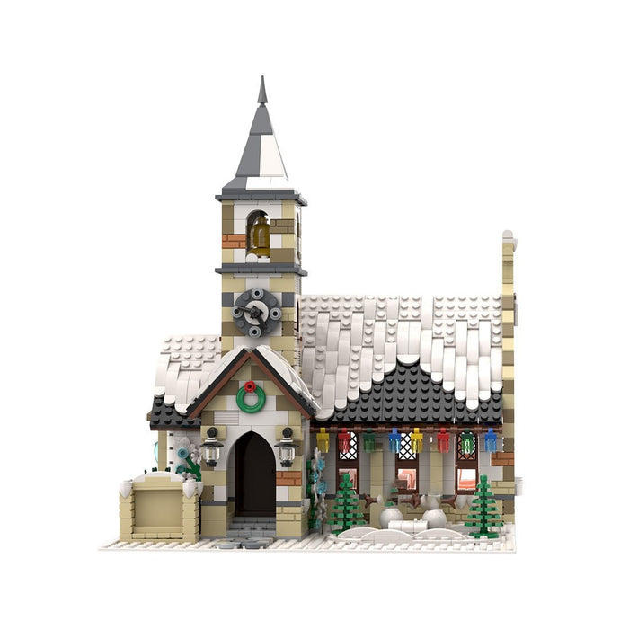MOC - 147549 Winter Country Church Building Blocks - LesDiy -