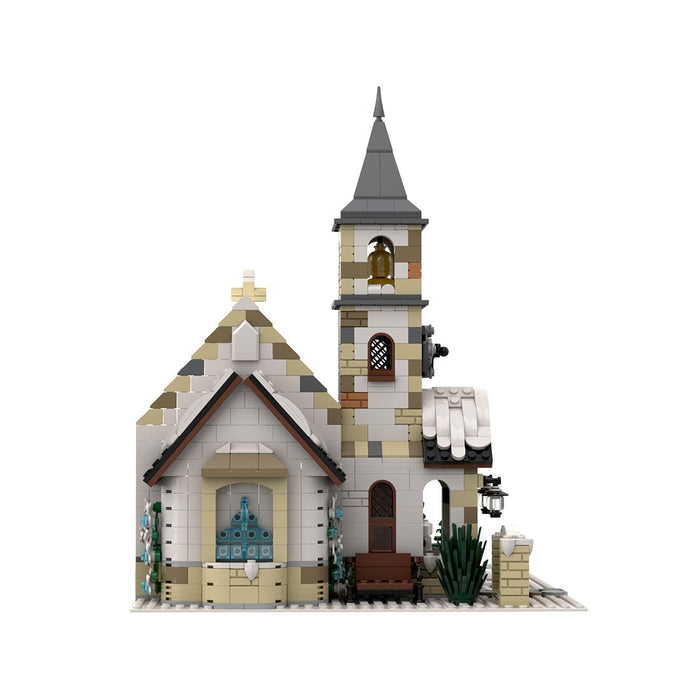 MOC - 147549 Winter Country Church Building Blocks - LesDiy -
