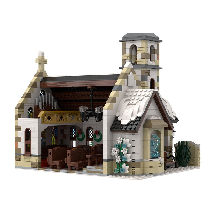 MOC - 147549 Winter Country Church Building Blocks - LesDiy -