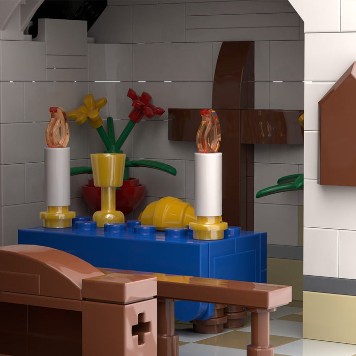 MOC - 147549 Winter Country Church Building Blocks - LesDiy -