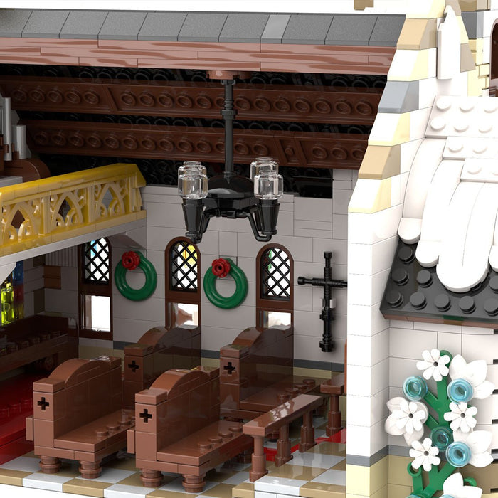MOC - 147549 Winter Country Church Building Blocks - LesDiy -