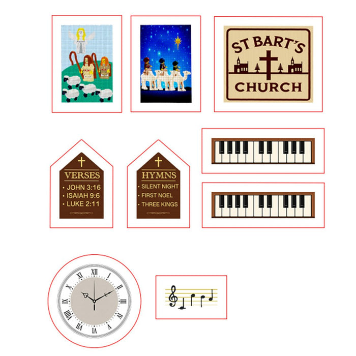 MOC - 147549 Winter Country Church Building Blocks - LesDiy -