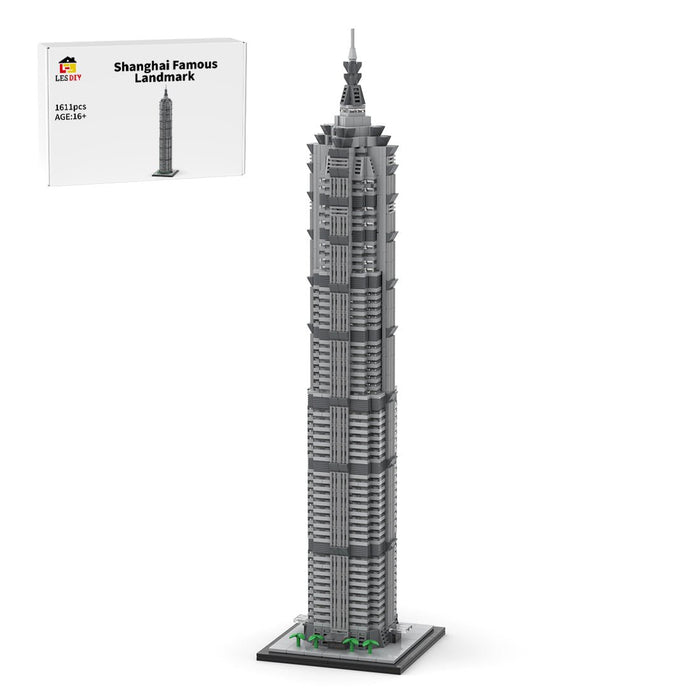 MOC - 148580 Shanghai Jin Mao Tower - 1/800 Scale Building Blocks - LesDiy - Building Blocks -