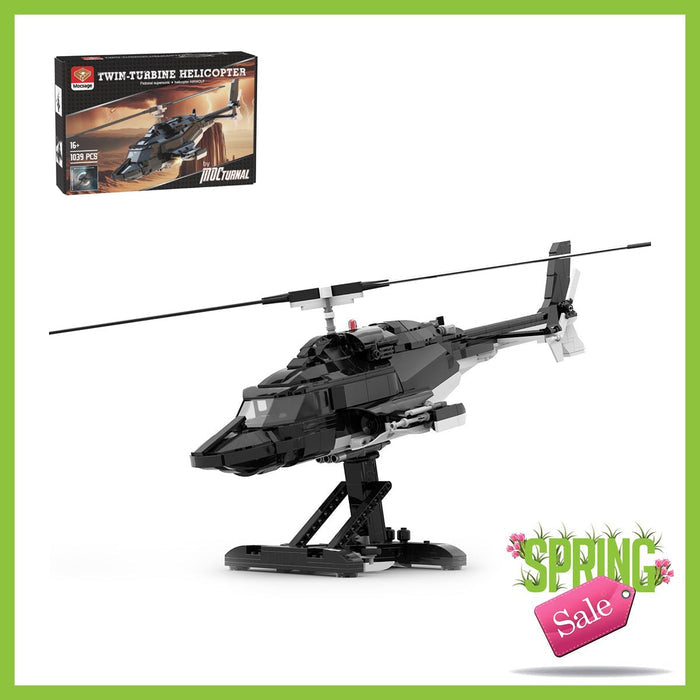MOC - 149250 AIRWOLF Bell 222 Building Blocks - LesDiy -